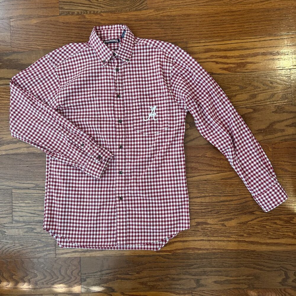 University of Alabama Gingham Long Sleeve Button Down Size Large Embroidered  A - Picture 12 of 12